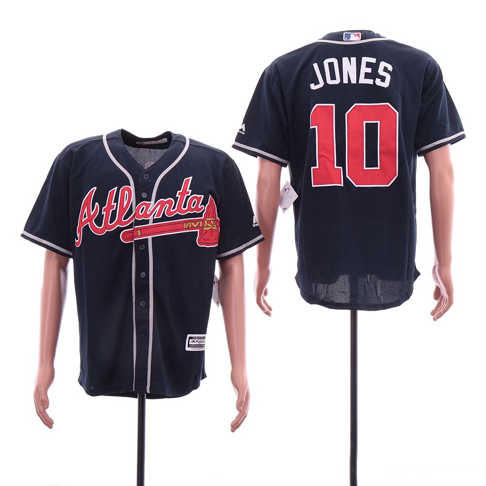 Men Atlanta Braves 10 Jones Blue Elite MLB Jerseys